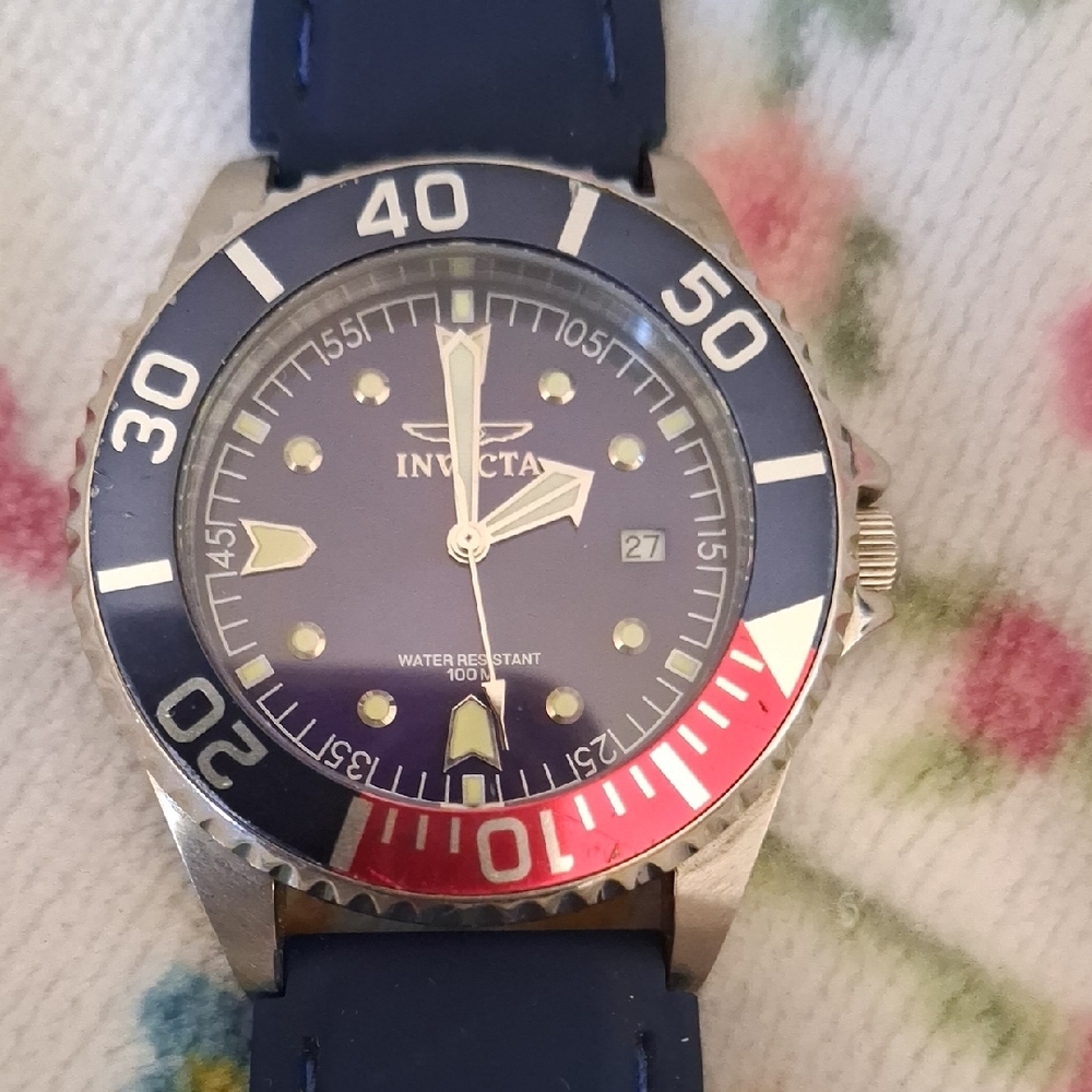 Invicta Navy and Silver Dive Watch